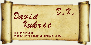 David Kukrić vizit kartica